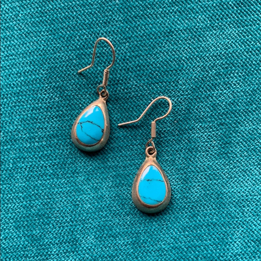 Stamped Silver and Turquoise